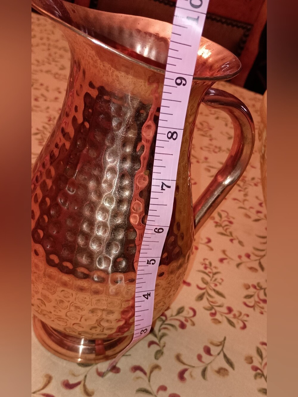 Hammered Copper Pitcher - Picture 3 of 5